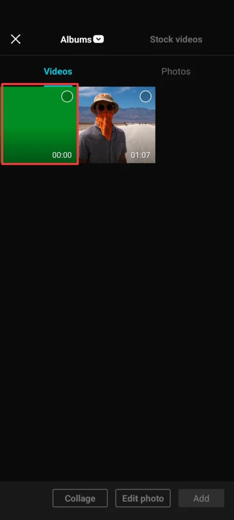 How to Add Green Screen Effects in CapCut (October 2025) 5 open album and select the project screenshot image