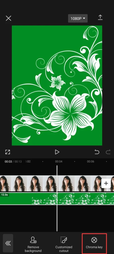 How to Add Green Screen Effects in CapCut (October 2025) 6 applying the green screen effect screenshot image