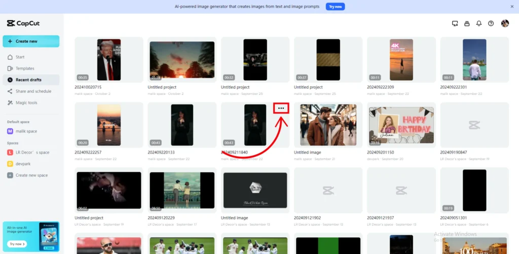 Why is the CapCut not working (October 2025) 6 backup a project screenshot image