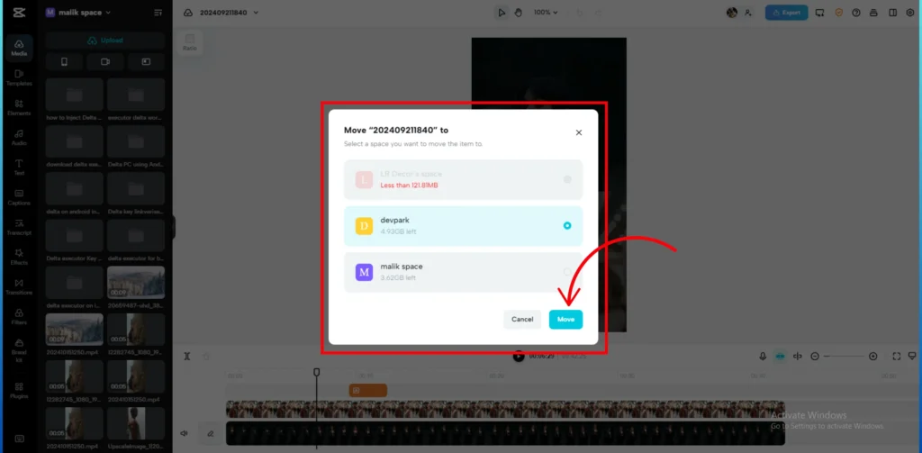 Why is the CapCut not working (October 2025) 7 select location for backup screenshot image