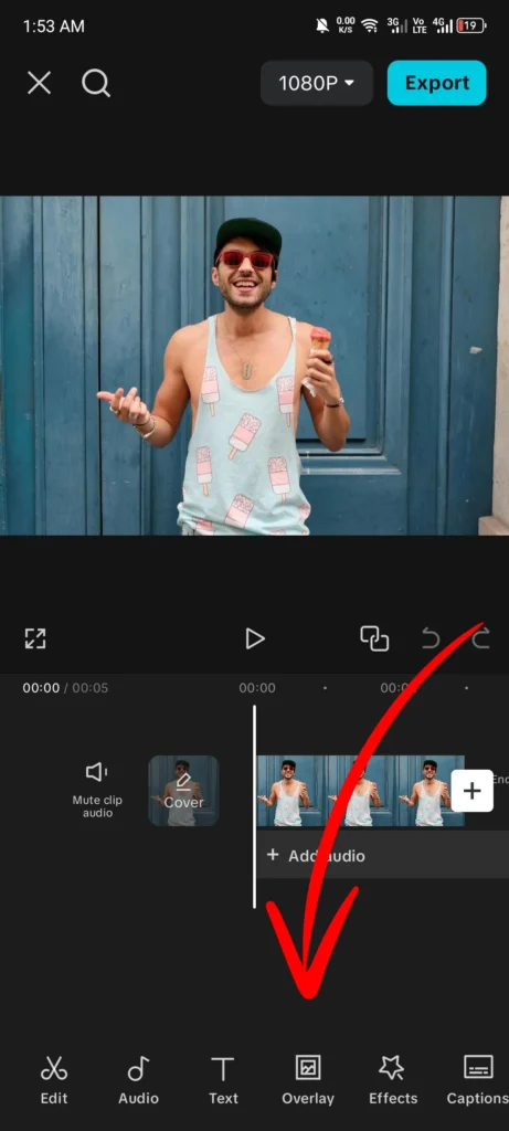 Mastering Overlays: How to add Capcut overlay text and video for Stunning Edits (October 2025) 11 opening overlay toolbar screenshot image