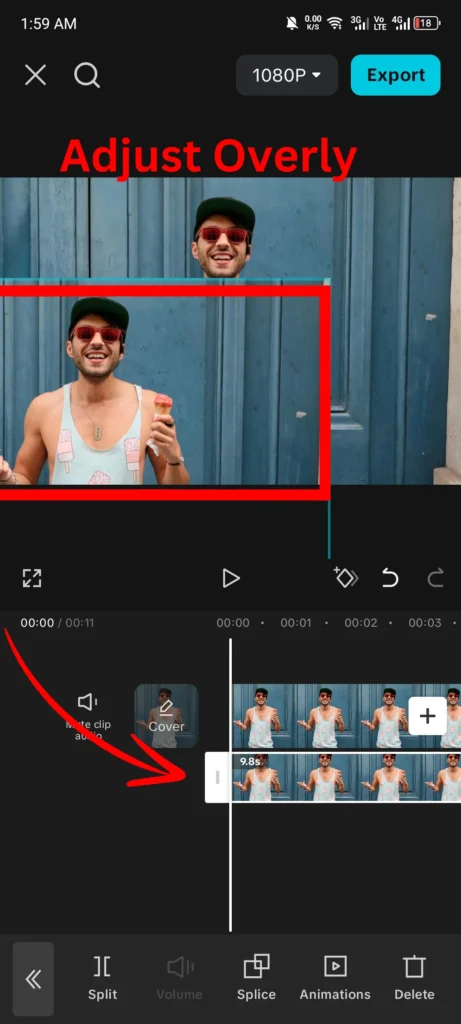 Mastering Overlays: How to add Capcut overlay text and video for Stunning Edits (October 2025) 13 adjusting video overlay screenshot image