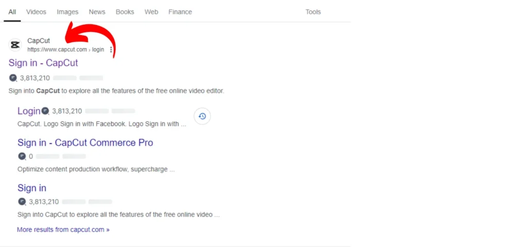 open acapcutapk.com on pc screenshot image