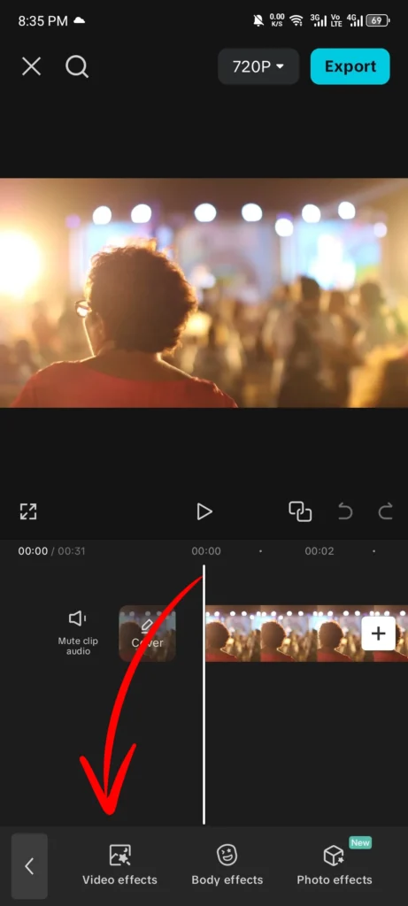 selecting specific effect screenshot image