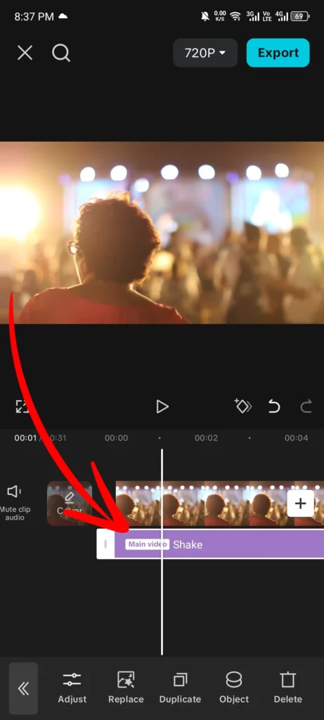 applying the effect screenshot image