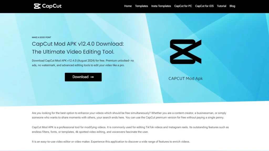 Download CapCut Mod on PC without an emulator 1 1024x574 1