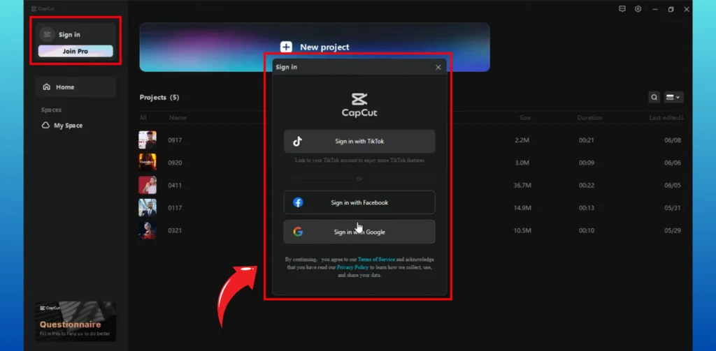 login to google or tiktok image