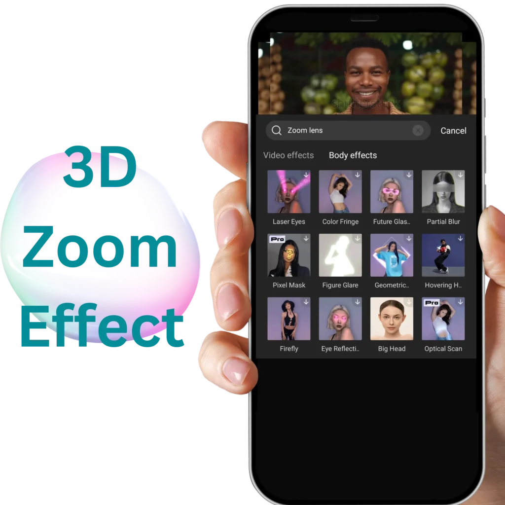 3D zoom effect screenshot image