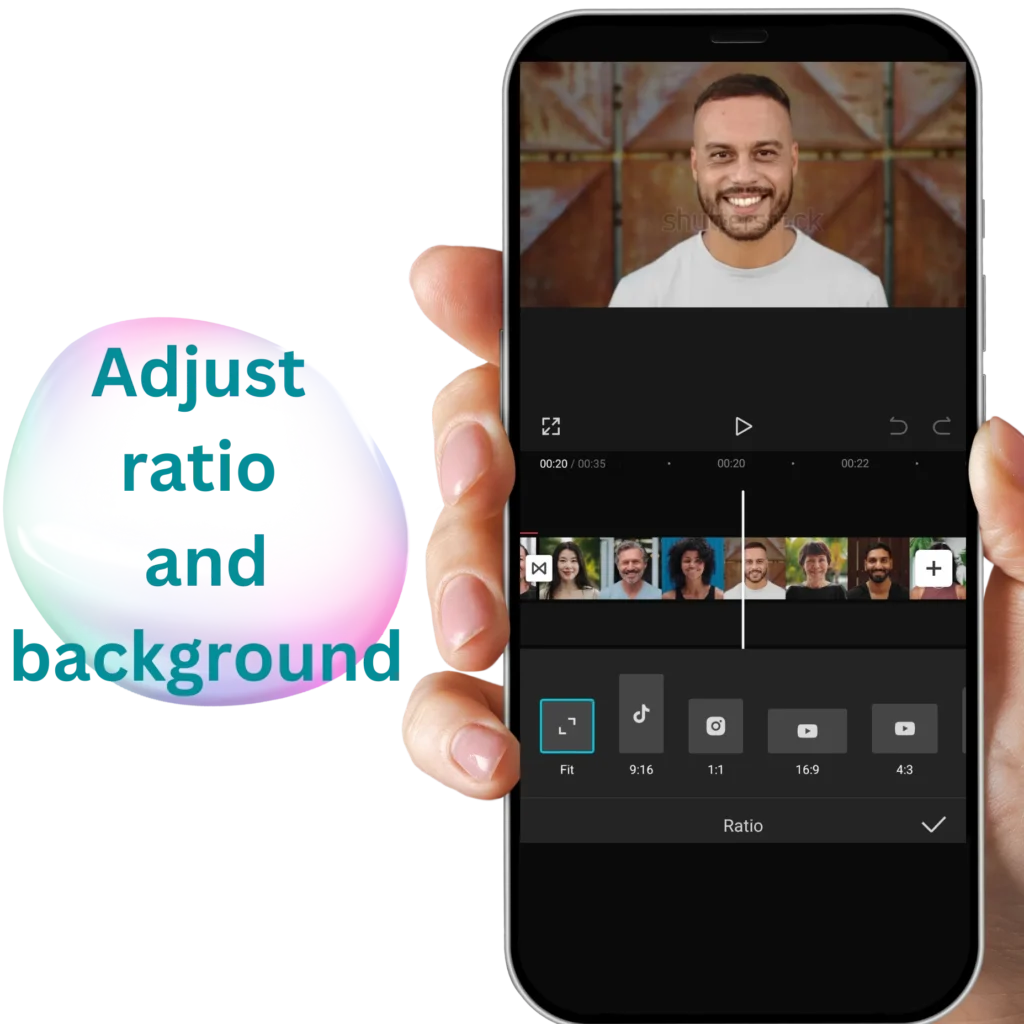 adjusting ratio and background screenshot image