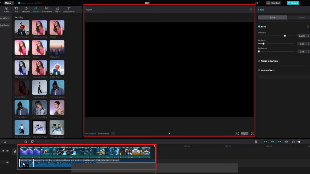 capcut filters layout screenshot image